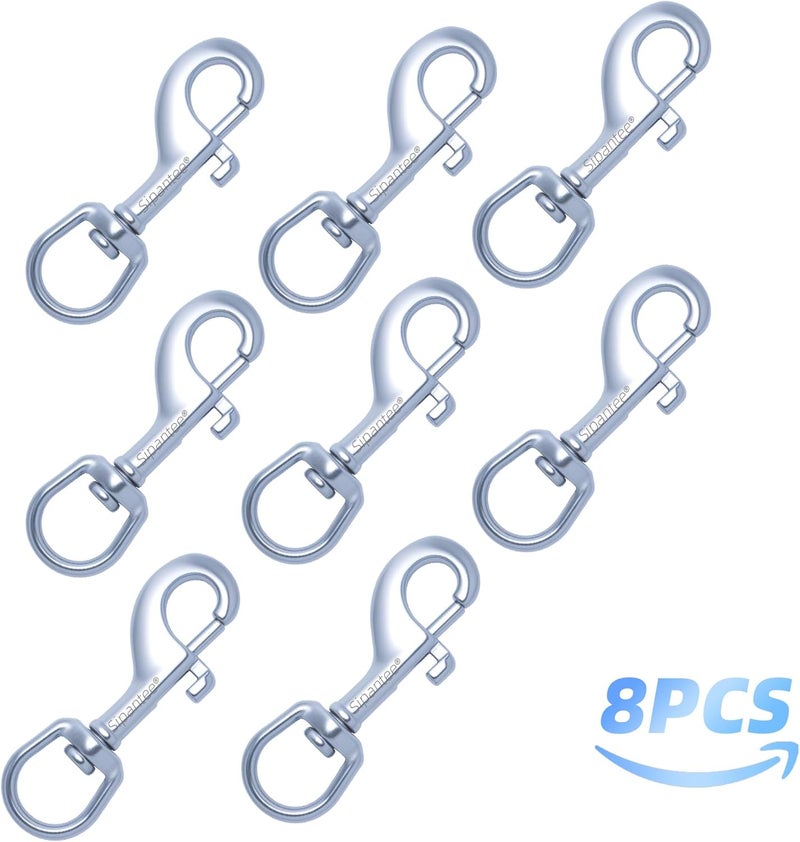 sipantee 8PCS 316 Stainless Steel Single Ended Swivel 3.5 inch Swivel Eye Snap Hook Scuba Bolt Snap Single Ended Bolt Snap for Pet Leash, Scuba Diving, Heavy Duty Clips, Dog Leash, Diving Single End Snap - Image 4